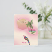 Tahiti geïllustreerde kaart reisposter (Staand voorkant)