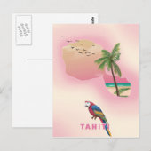 Tahiti geïllustreerde kaart reisposter (Voorkant / Achterkant)
