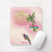 Tahiti geïllustreerde kaartreisposter muismat (Met muis)
