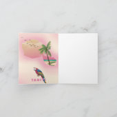 Tahiti geïllustreerde kaartreisposter notitiekaartje (Binnen)