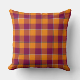 Tahiti Gold and Rose Bud Cherry Plaid Burgundy Kussen