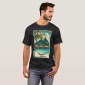 Tahiti Illustration Travel Art Vintage T-shirt (Voorkant volledig)