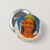 Tahiti ~ La Perle du Pacifique Ronde Button 5,7 Cm (Voorkant /achterkant)