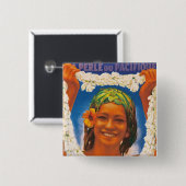 Tahiti ~ La Perle du Pacifique Vierkante Button 5,1 Cm (Voorkant /achterkant)