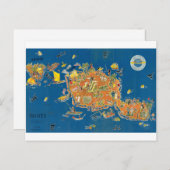 Tahiti  Map Briefkaart (Voorkant / Achterkant)