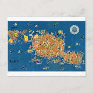 Tahiti  Map Briefkaart