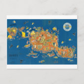 Tahiti  Map Briefkaart (Voorkant)