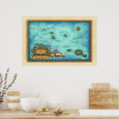 Tahiti Map Poster (Keuken)