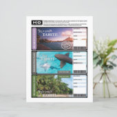 Tahiti Mock Ticket voor reizen en evenementen (Staand voorkant)