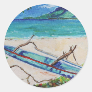 Tahiti Outrigger Ronde Sticker