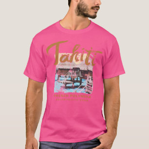 Tahiti over waterbungalow Frans-Polynesisch T-shirt