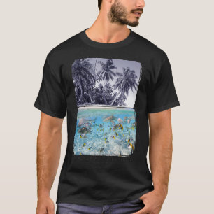 Tahiti Prachtige stranden en Zee Retro Fotografie T-shirt