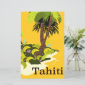 Tahiti Retro-reisposter (Staand voorkant)