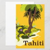 Tahiti Retro-reisposter (Voorkant / Achterkant)