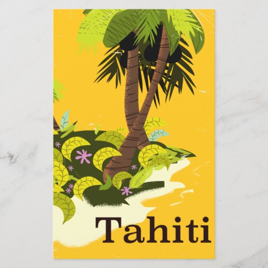 Tahiti Retro-reisposter (Voorkant)