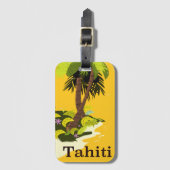 Tahiti Retro-reisposter Canvasprint Bagagelabel (Voorkant (verticaal))