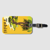 Tahiti Retro-reisposter Canvasprint Bagagelabel (Voorkant (horizontaal))