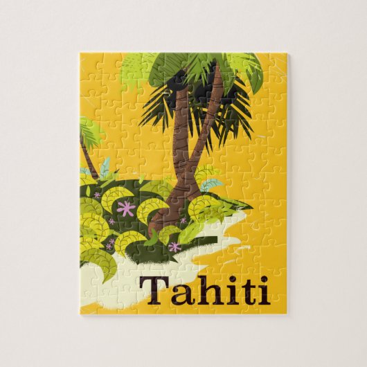 Tahiti Retro-reisposter Legpuzzel (Verticaal)