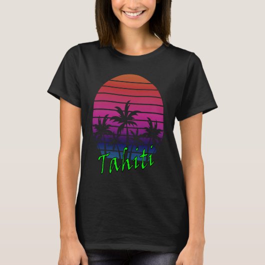 Tahiti Retro  Sunset T-shirt (Voorkant)