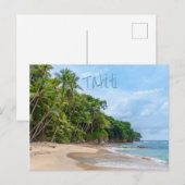 Tahiti Sand Beach Blue Sky Palm Trees Briefkaart (Voorkant / Achterkant)