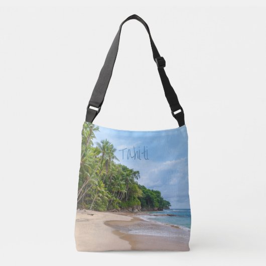 Tahiti Sand Beach Blue Sky Palm Trees Crossbody Tas (Voorkant)