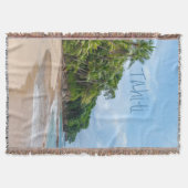 Tahiti Sand Beach Blue Sky Palm Trees Deken (Voorkant)