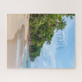 Tahiti Sand Beach Blue Sky Palm Trees Legpuzzel (Horizontaal)
