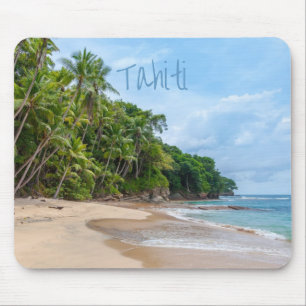 Tahiti Sand Beach Blue Sky Palm Trees Muismat