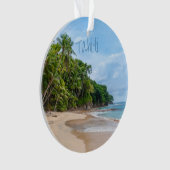 Tahiti Sand Beach Blue Sky Palm Trees Ornament (voorkant)