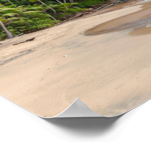 Tahiti Sand Beach Blue Sky Palm Trees Poster (Hoek)