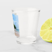 Tahiti Sand Beach Blue Sky Palm Trees Shot Glas (Rechts)
