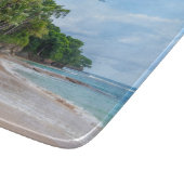 Tahiti Sand Beach Blue Sky Palm Trees Snijplank (Hoek)