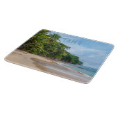 Tahiti Sand Beach Blue Sky Palm Trees Snijplank (Hoek)