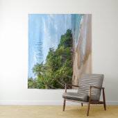 Tahiti Sand Beach Blue Sky Palm Trees Wandkleed (In situ)
