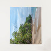 Tahiti Sand Beach Blue Sky Palm Trees Wandkleed (Voorkant)
