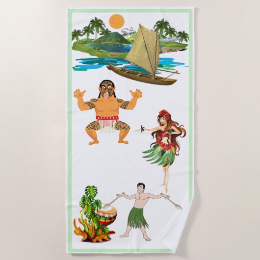 Tahiti Scene Beach Towel Strandlaken (Voorkant)