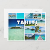 Tahiti souvenir fotocollage briefkaart (Voorkant / Achterkant)