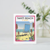 Tahiti strand st tropez briefkaart (Staand voorkant)