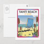 Tahiti strand st tropez briefkaart (Voorkant / Achterkant)