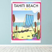 Tahiti strand st tropez canvas afdruk (Insitu (Houten vloer))