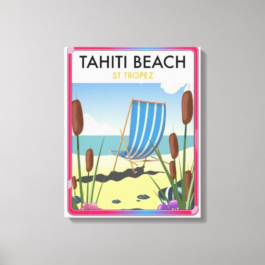 Tahiti strand st tropez canvas afdruk (Voorkant)