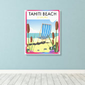 Tahiti strand st tropez canvas afdruk (Insitu (Houten vloer))