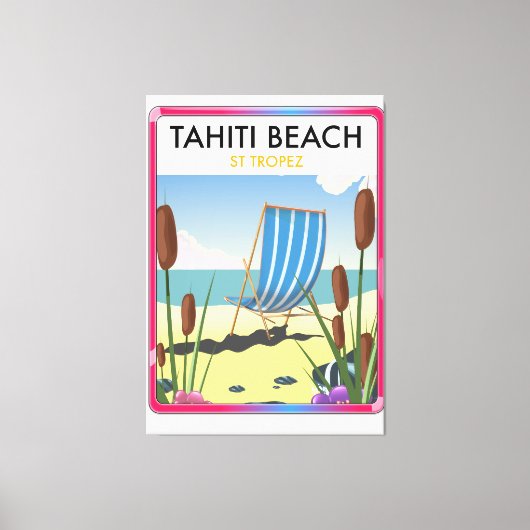 Tahiti strand te tropez canvas afdruk (Voorkant)
