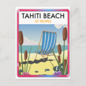 Tahiti strand te tropez feestdagenkaart (Voorkant)