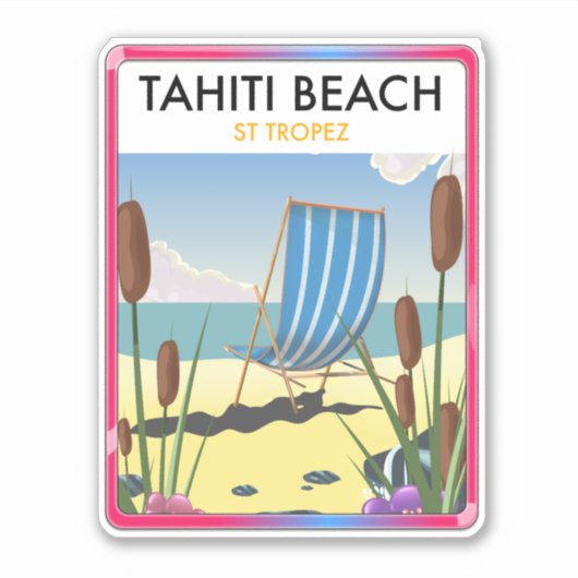 Tahiti strand te tropez sticker (Voorkant)