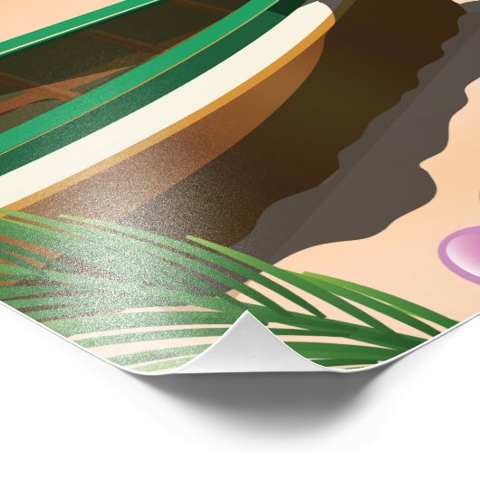 Tahiti  strandreisposter foto afdruk (Hoek)