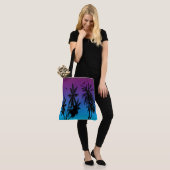 Tahiti Sunset Haze Black Palm Trees Circling Hawk Tote Bag (Op model)