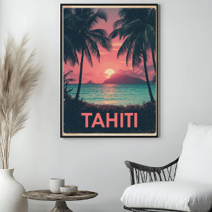 Tahiti Tranquility – Vintage Reizen door de Zuid-P Poster