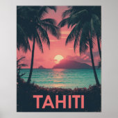 Tahiti Tranquility – Vintage South Pacific Travel Poster (Voorkant)