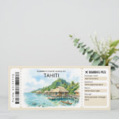Tahiti Trip Boarding Pass Ticket Kaart (Staand voorkant)